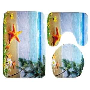 Seaside View Bathroom Anti-skid 3 Piece Set