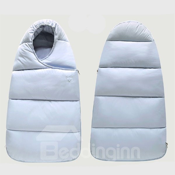 Solid Color Waterproof Surface and Cotton Interior Baby Sleeping Bag - Image 2