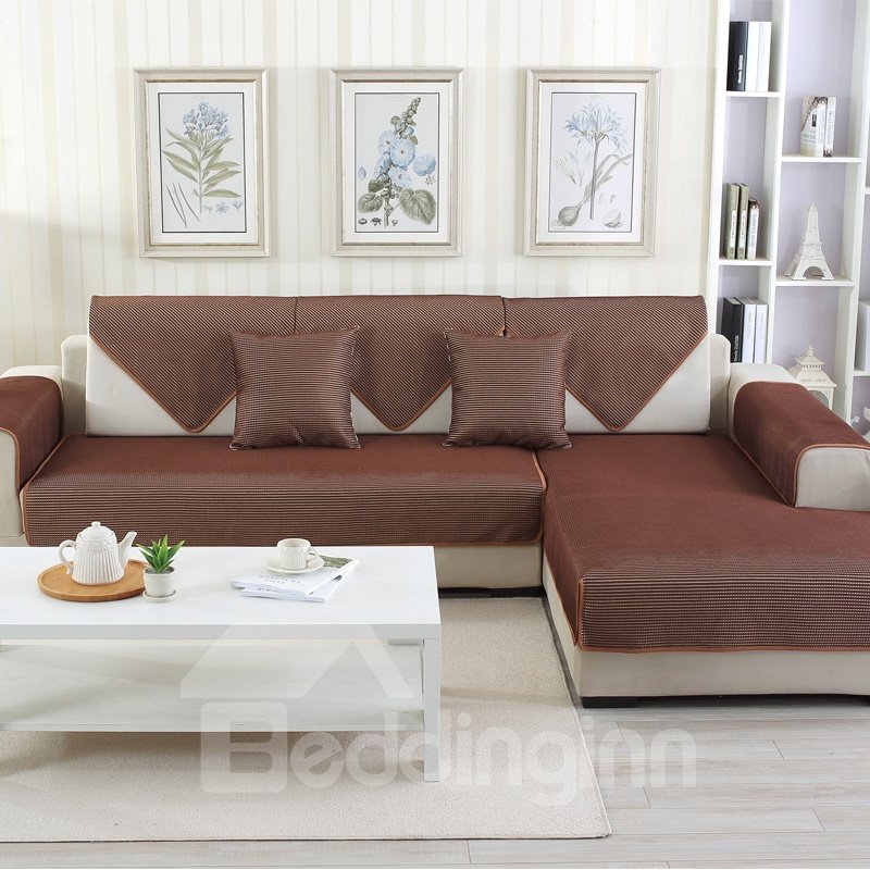 Pure Colors Polyester Soft Water Resistant Sofa Covers - Image 3
