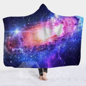 Fantastic 3D Cosmic Galaxy View Wearable Hooded Blanket