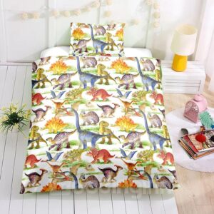 Watercolor Cartoon Dinosaur Printed 2PC/3PC Bedding Sets/Duvet Covers