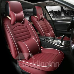 Car Seat Cover Cushions Waterproof Durable PU Leather Front Rear Full Set Car Seat Covers for 5 Seats Vehicle Suitable for Year Round Use