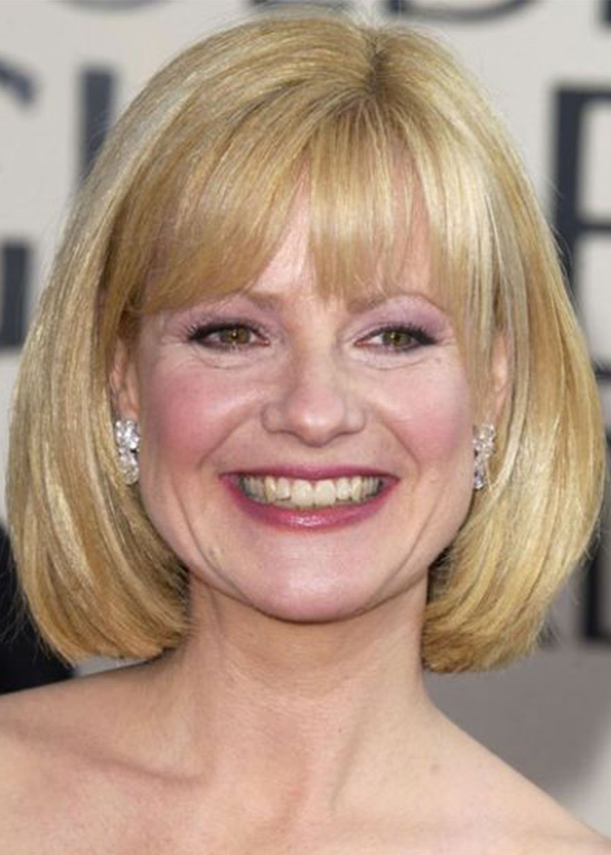 Short Bob Hairstyle Women's Blonde Straight Synthetic Hair Wigs With Bangs Capless Wigs 12Inch - Image 39