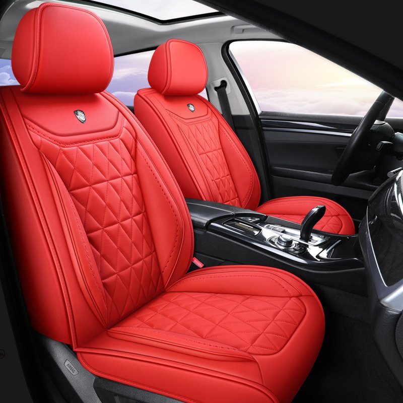 5 Pieces Waterproof Nappa Leather Auto Seat Protectors Full Set Universal Fit for Most 5 Seats Sedans SUV Pick-up Truck Wear-resistant Scratch-resistant and Waterproof - Image 2