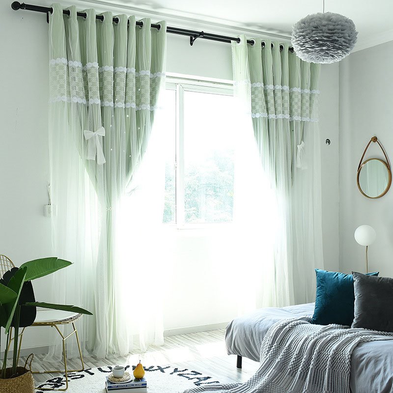 Modern Princess Embroidery Decoration Blackout Custom Curtain Sets for Living Room Bedroom 84W 84L 2 Panel Set - Image 43
