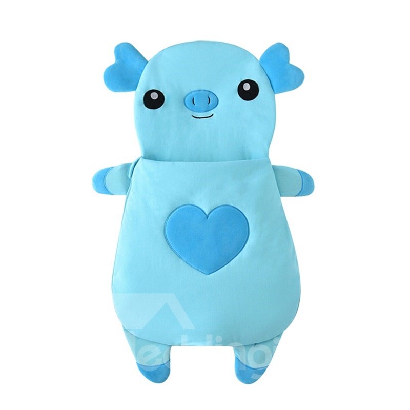 2 Color Cute Pig Shape Anti-Kicking Velvet Baby Sleeping Bag