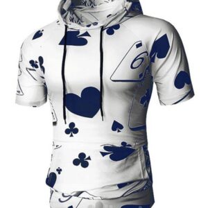 Round Neck Hooded Men Short Sleeve 3D T-Shirt