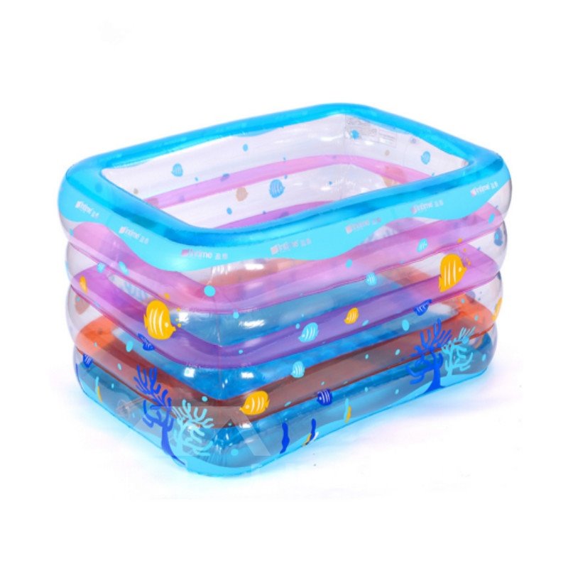 56*41*30in Portable Inflatable Rectangular PVC Blue SPA Bathtub