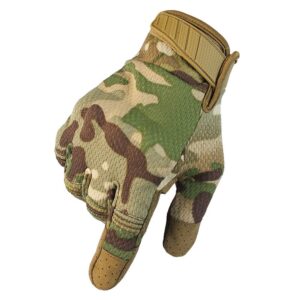 Outdoor Touch Screen Tactical Gloves Motorcycle Racing Riding Anti-slip Breathable Climbing Nylon Material Shield Fall-Proof All-Finger Gloves Protect Hands