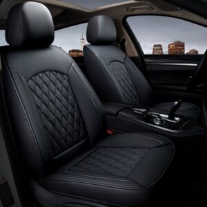 Romantic Light Luxury Style Wear-Resistant And Scratch-Resistant Leather 5 Seats Fully Wrapped Universal Seat Cover Leatherette Automotive Vehicle Cushion Cover for Cars SUV Pick-up Truck