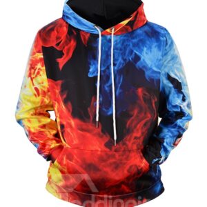 Cool Design Loose Model Kangaroo Pocket 3D Painted Hoodie