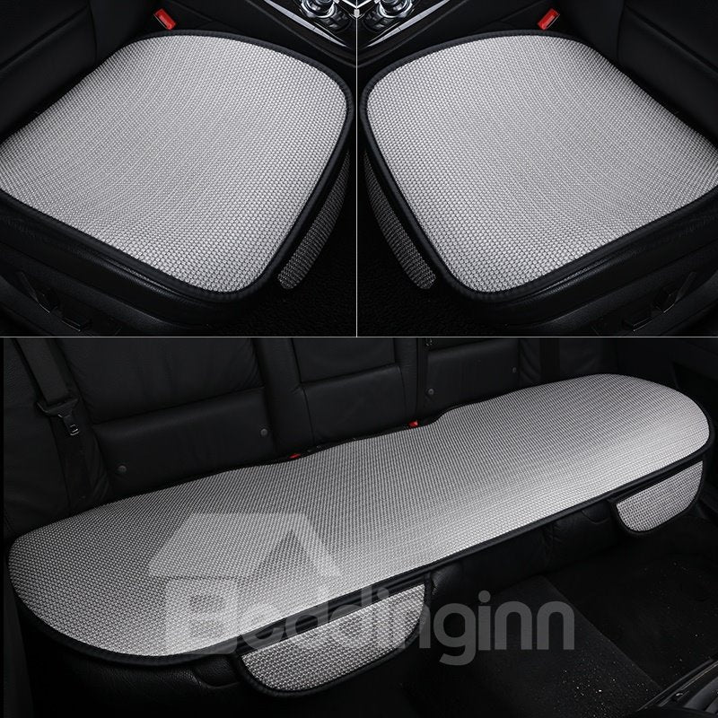 Simple Style Plain Pattern Microfiber Material 3-pieces Car Seat Mat - Image 3