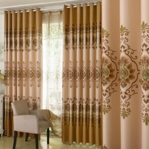 Chenille Blackout Curtains Flower Jacquard Heat Insulation Home Decor Window Curtains for Living Room Bedroom 2 Panels Decoration Custom