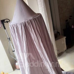 Cotton Fabric Nordic Style Kids Home Decor Easy to Install And Clean Gray Round Canopy