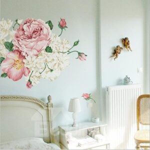 Fancy Blooming Flowers Pattern Removable Wall Stickers