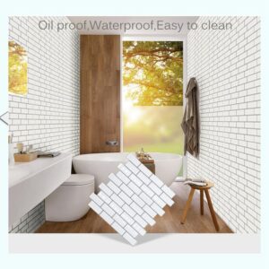 White 3D Tile Brick Wall Stickers Self-adhesive Waterproof Foam Panel Wallpaper for Bedroom Living Room Bathroom Kitchen