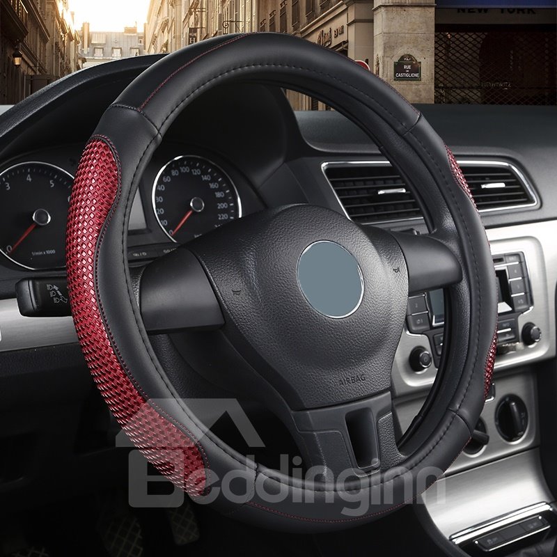 Anti-skid Wear-resistant Dirt-resistant Durable And Breathable Not Hurt Hands Sport Style Color Block PVC Steering Wheel Cover - Image 2