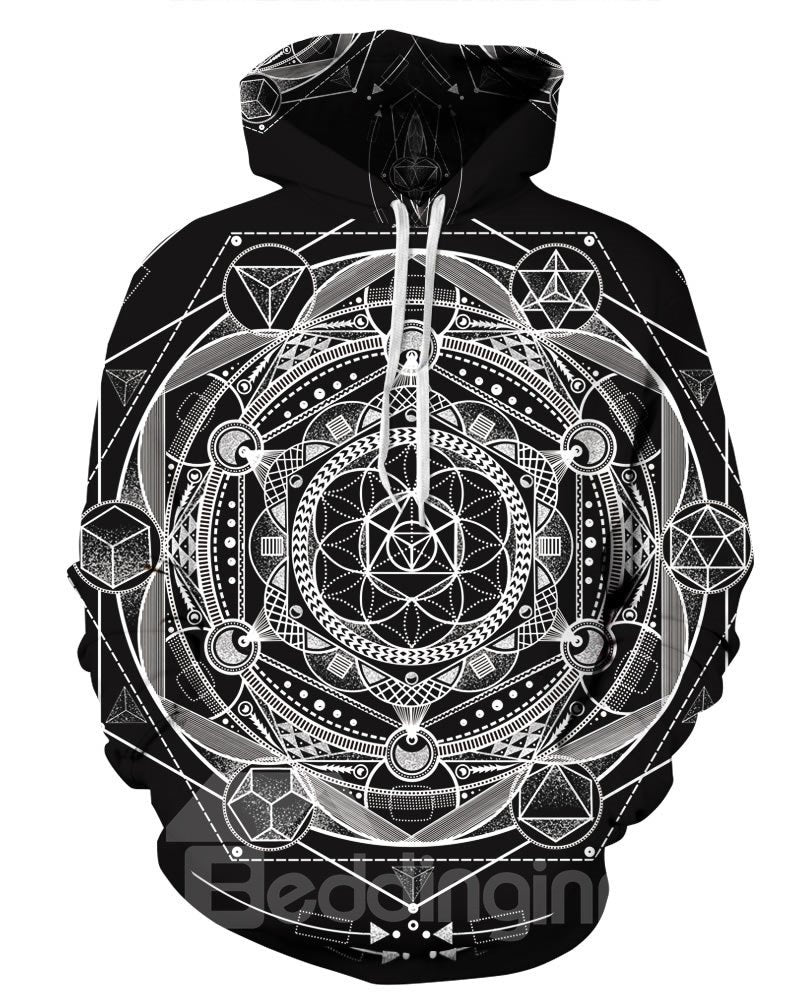3D Structural Pattern Men Sweater Long Sleeve Cool Hoodies - Image 3