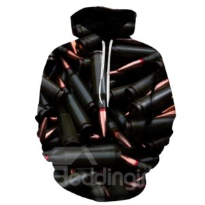 Creative 3D Print Men's Black Hoodie Couple Outfit Unisex Pullover Hoodies Fashion Long Sleeve Loose Polyester Sweatshirt Sportswear