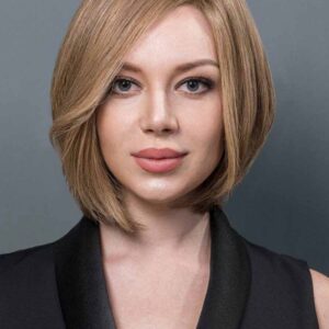 Short Bob Hairstyles Women's Natual Straight Human Hair Capless Wigs 12Inch