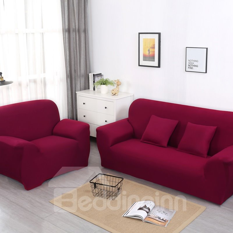 Pure Color Single Seat Full Coverage Simple Style Sofa Covers - Image 3