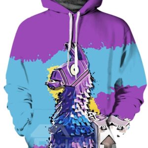 Cool Long Sleeve Cartoon Donkey Pattern 3D Painted Hoodie