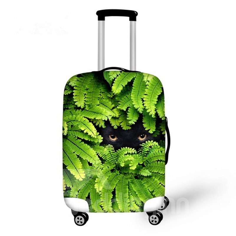 Creative Animals Hide in Leaves Pattern 3D Painted Luggage Protector Cover - Image 3