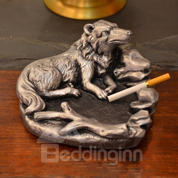 Very Popular Antique Brass Lone Wolf Ashtray