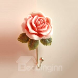 Decorative Resin Rose Design 1-Hook Wall Hook