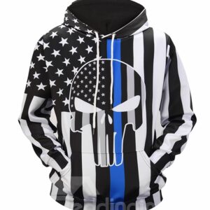 Lightweight Pullover Kangaroo Pocket Pullover 3D Painted Hoodie