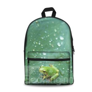 Little Frogs with Rain Pattern Washable Lightweight 3D Printed Backpack