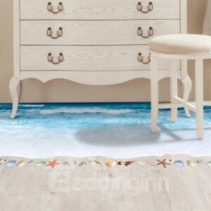 3D Beach Pattern PVC Waterproof Eco-friendly Floor Stickers