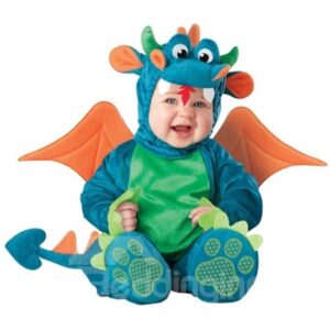 Dinosaur Shaped Swings Decoration Polyester Blue Baby Costume