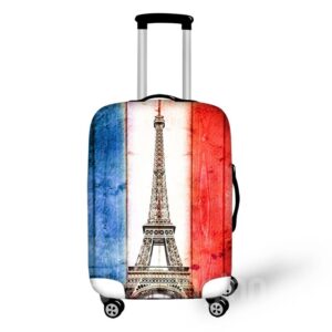 French Flag Eiffel Tower Nation 3D Pattern Fashion Luggage Cover