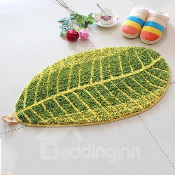 Super Soft Unique Leaf Shape Anti-slip Bath Rug
