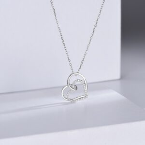 Heart-Shaped 925 Sterling Silver Necklace Female Necklaces