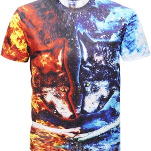 Fashion Men 3D Graphic Print Short Sleeve Round Neck Tee Tops Funny T-Shirt