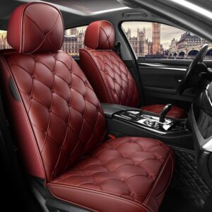 Car Seat Covers Full Coverage Soft Wear Resistant Durable Skin Friendly Man Made Leather Airbag Compatible 5 Seater Universal Fit Seat Covers Fit for Cars SUV Pick-up Truck