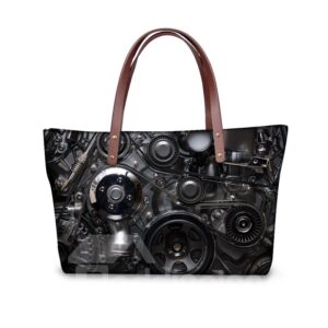 Mechanical Gear Waterproof 3D Printed Shoulder Handbag