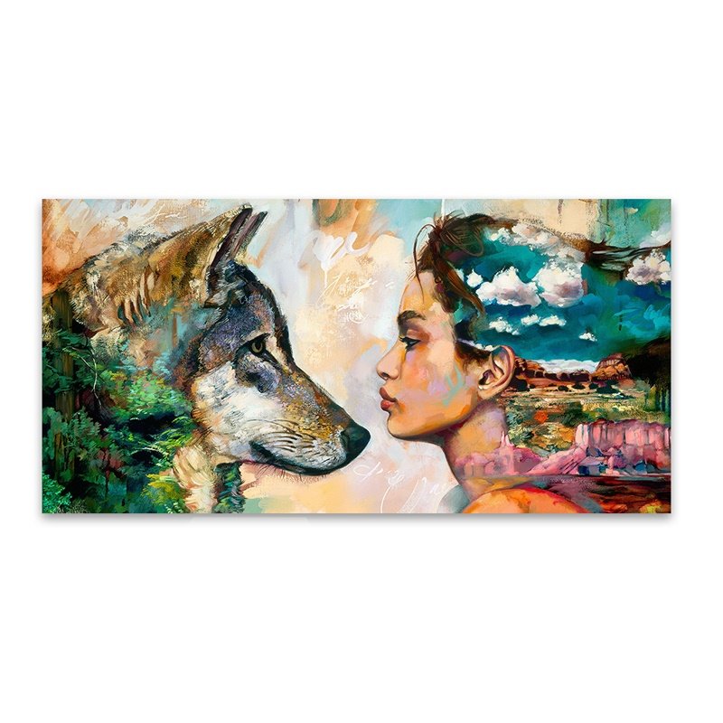 Wall Art Colored Wolf Painting Home Decor - Image 5