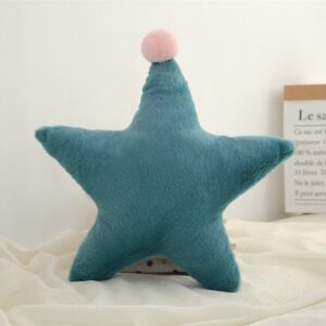 Creative Cute Blue Throw Pillow Triangle Pentacle Love Moon Plush Pillow