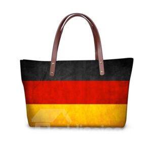 Germany Flag Pattern Waterproof Sturdy 3D Printed Shoulder HandBags