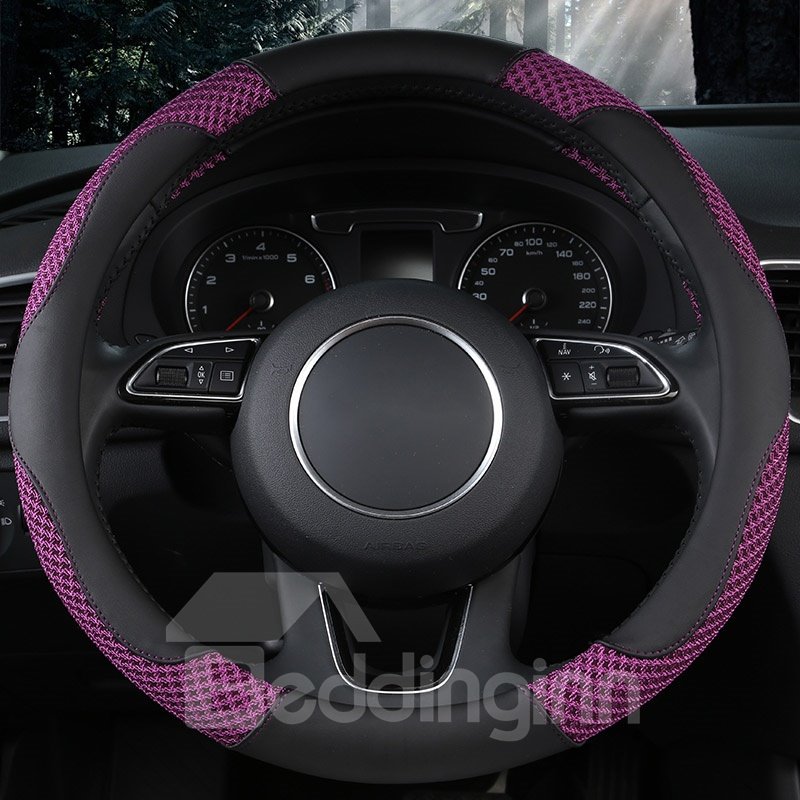 Sports Style Multi-Colored Embossing Pattern Anti-Slip Durable Breathable & Odor Free Steering Wheel Cover - Image 3