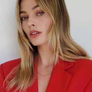 Margot Elise Robbie Style Women's Long Silk Straight Synthetic Hair Capless 20 Inches Wigs