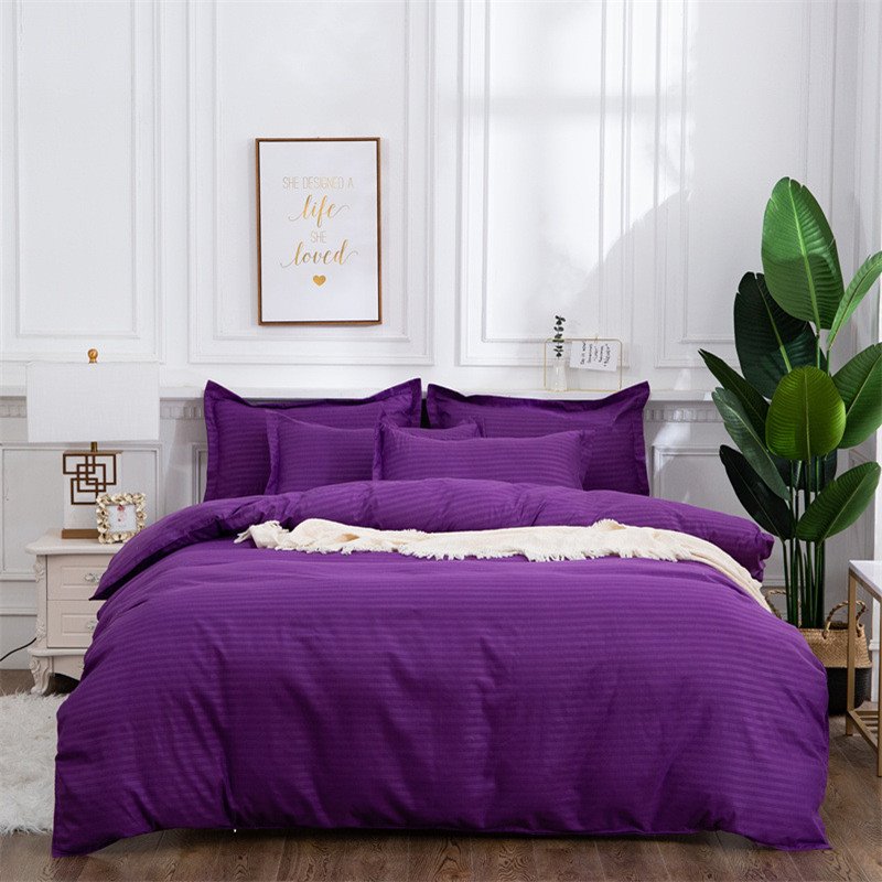 Modern Solid Color Stripes 3-Piece Polyester Bedding Set 1 Duvet Cover 2 Pillowcases - Image 15
