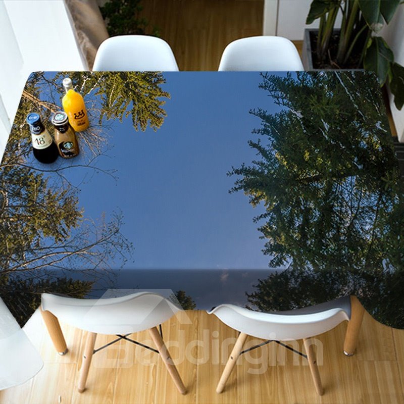 Waterproof Oilproof Polyester Rectangle Home Use 3D Tablecloth