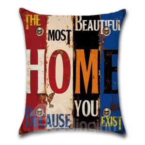 Color Block Letter Pattern Hand Wash Modern Style Pillow Case