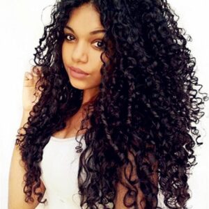 Kinky Curly Long Synthetic Hair Lace Front Cap Wig 30 Inches