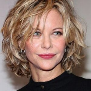 Lace Front Cap Women Synthetic Hair Wavy 120% 12 Inches Wigs Heat Resistant Natural Looking Daily Party Wigs Cosplay Wigs with Natural Bangs with Free Wig Cap