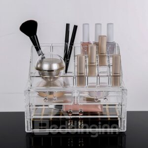 Environment Friendly Acrylic Material 23.9*15.5*18.8cm Firm Cosmetic Storage Box